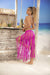 Magenta Hand Woven Fringe Cover Up